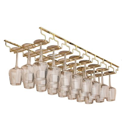 DTDMY Wine Glasses Rack Under Cabinet Stemware Rack, Wine Glass Hanger Rack Wine Glass Holder Storage Hanger for Cabinet Kitchen Bar Display Decorative Shelf (Size : 91x28x5.5cm)