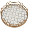 A&B Home Perfume Tray-Large Gold Mirror Tray Makeup Jewelry Tray Organizer for Vanity Bathroom Dresser D16 Round Metal Decorative Tray view 1