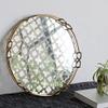 A&B Home Perfume Tray-Large Gold Mirror Tray Makeup Jewelry Tray Organizer for Vanity Bathroom Dresser D16 Round Metal Decorative Tray view 2
