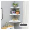 Floating Wall Shelf,Corner Floating Wall Shelves,Storage Display Shelf Plant Stand,Solid Wood Farmhouse Bookshelf for Bedroom,Wall Mounted Bathroom Organizer view 3