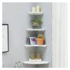 Floating Wall Shelf,Corner Floating Wall Shelves,Storage Display Shelf Plant Stand,Solid Wood Farmhouse Bookshelf for Bedroom,Wall Mounted Bathroom Organizer view 4