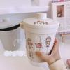BDPP Trash Can Desktop Trash Can with Lid Mini Garbage Can Cute Sticker Garbage Bin Suitable for Desk Coffee Table Dressing Table USO Interior y Exterior (Color : B) view 4