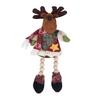 Christmas Sitting Plush Decorations Creative Funny Santa Snowman Reindeer with Wood Bead Legs Cute Soft Handmade Xmas Cartoon Ornaments for Home Holiday Party Christmas Tree Xmas view 3