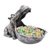 aboxoo Hippo Statue Home Resin Hippopotamus Figurine Fun Candy Dish,Key Bowl,Big Mouth Sculpture Table Art Decoration Sundries Container Storage Boxes (Grey) view 1