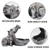 aboxoo Hippo Statue Home Resin Hippopotamus Figurine Fun Candy Dish,Key Bowl,Big Mouth Sculpture Table Art Decoration Sundries Container Storage Boxes (Grey) view 2