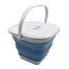 SAMMART 8.5L (2.2 Gallon) Collapsible Square Bucket with Handle and Lid. Size 31x31cm (Grey/Steel Blue, 1) view 1