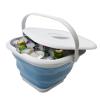 SAMMART 8.5L (2.2 Gallon) Collapsible Square Bucket with Handle and Lid. Size 31x31cm (Grey/Steel Blue, 1) view 2