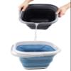 SAMMART 8.5L (2.2 Gallon) Collapsible Square Bucket with Handle and Lid. Size 31x31cm (Grey/Steel Blue, 1) view 3