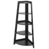 5 Tier Black Corner Shelf Stand, Wood Corner Bookshelf Rack, Indoor Plants Shelves, Organization and Storage Small Shelves for Bedroom, Living Room, Kitchen, Office view 4