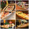 AIZYR 7-Tier Japanese Style Sushi Bridge Boats Plate, Sashimi Serving Plate Serving Tray Food Display Board Decoration Tray for Restaurant or Home view 2