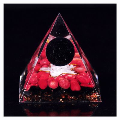 TYZK Meditation Orgone Pyramid Crystals Obsidian Crystal Sphere Orgone Pyramid Home Decor (Size : 7CM)