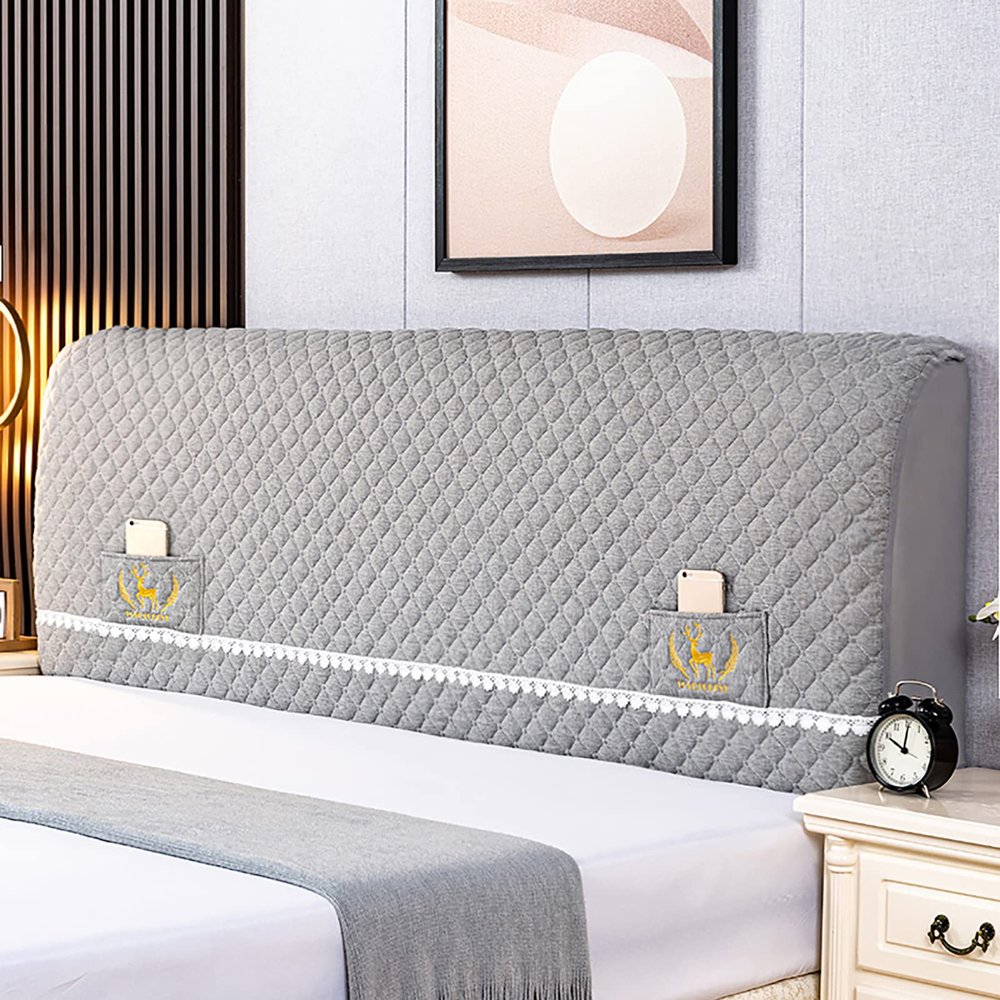 JaidWefj Stretch Headboards Cover, Dustproof Scratch Resistant Washable Headboard Cover,Super Padded Headboard Bed Head, for Bedroom Decoration(120/150/180/200/220 cm)