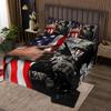 American Flag Bedspread King for Boys Teens Men Retro Army Green Camo Usa Flag Quilted Coverlet Military Camouflage Soldier Bedding Sets for Kids Adult Youth Bedroom Decor, with 2 Pillowcases view 1
