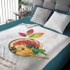 Thuswarm Pumpkin Oatmeal with Fresh Fruits Flannel Throw Blanket Warm Cozy Soft Funny Print Blankets for Bed Couch Sofa Room Decoration Gifts 8060 Large for Adult view 3