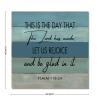 Aihesui Wood Sign Hanging Farmhouse Decoration Bible Verse This is the Day That the Lord Has Made Wall Art Plaque Use for Kitchen Batheroom Bedroom Office School 16x16inch, dark blue-style view 2
