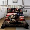 American Flag Bedspread for Adult Teens Boys Camo Soldier Quilted Coverlet Kids Men Vintage Usa National Flag Bedding Sets Military Camouflage Beddings for Youth Grunge Stripes Coverlet Set, King view 2