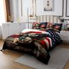 American Flag Bedspread for Adult Teens Boys Camo Soldier Quilted Coverlet Kids Men Vintage Usa National Flag Bedding Sets Military Camouflage Beddings for Youth Grunge Stripes Coverlet Set, King view 3