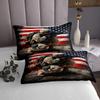 American Flag Bedspread for Adult Teens Boys Camo Soldier Quilted Coverlet Kids Men Vintage Usa National Flag Bedding Sets Military Camouflage Beddings for Youth Grunge Stripes Coverlet Set, King view 4