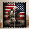 American Flag Curtains for Adult Teens Boys Camo Soldier Window Curtains Kids Men Vintage Usa National Flag Window Treatments Military Camouflage Grunge Stripes Window Drapes,2 Panels 42"X84" view 1
