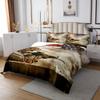 American Flag Bedspread Military Camouflage Soldier Bedding Sets Adult Boys Vintage Camo Usa Flag Quilted Coverlet Grunge Soil Red Grey Stars Stripes Bedding Collections, with 2 Pillowcases, King view 3