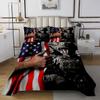 American Flag Bedspread Queen for Boys Teens Men Retro Army Green Camo Usa Flag Quilted Coverlet Military Camouflage Soldier Bedding Sets for Kids Adult Youth Bedroom Decor, with 2 Pillowcases view 2