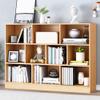 IOTXY Open Shelf Low Bookcase - Wooden 3-Tier Floor Standing Display Cabinet Organizer with Base, 10 Cubes Short Horizontal Bookshelf in Pear Yellow view 1