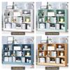 IOTXY Open Shelf Low Bookcase - Wooden 3-Tier Floor Standing Display Cabinet Organizer with Base, 10 Cubes Short Horizontal Bookshelf in Pear Yellow view 3