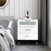 3 Drawer White Nightstand White and Gold End Table Kids Bedroom Dresser Accent Bedside Cabinet Modern Night Stand Perfect for Bedroom, Living Room, Accessories White view 2