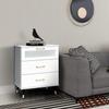 3 Drawer White Nightstand White and Gold End Table Kids Bedroom Dresser Accent Bedside Cabinet Modern Night Stand Perfect for Bedroom, Living Room, Accessories White view 4