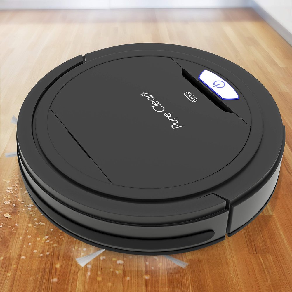 PureCleanHome Robotic Vacuum Cleaner - Robotic Auto Home Cleaning for Clean Carpet Hardwood Floor - Bot Self Detects Stairs - Air Filter Pet Hair Allergies Friendly - PUCRC26B.X9