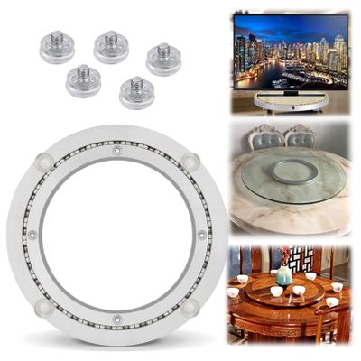 Aluminum Lazy Susan Bearing Turntable Ring Heavy Loads Base For Round Table 8in 10in 12in 14in 16in 20in 24ni 27in 32in 360 Degree Swivel Turntable, For Glass/Granite/Wood Kitchen Ding Table