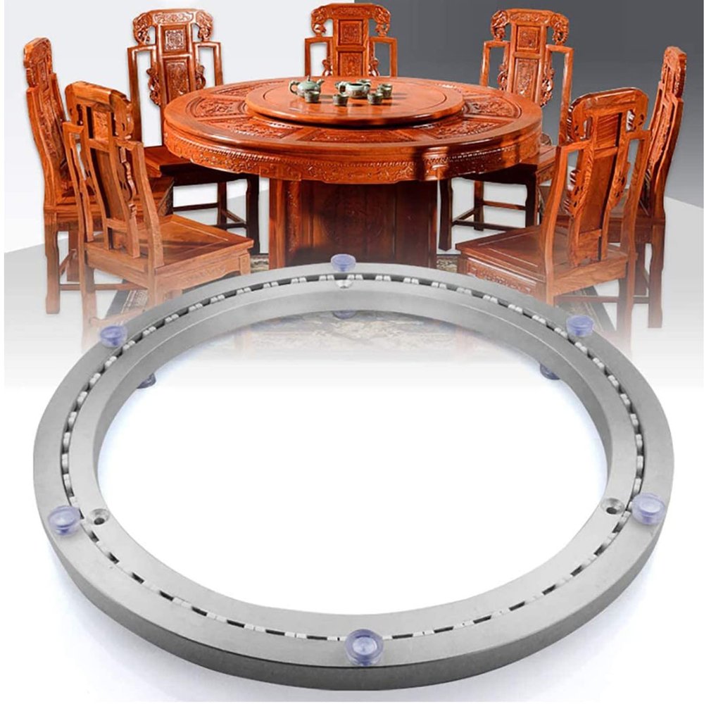  8in 10in 12in 14in 16in 20in 24ni 27in 32in Lazy Susan Silent Rotating Bearing Turntable With Threaded Rubber Pad 360 Degree Swivel Turntable Heavy Duty Aluminium Alloy Swivel Base