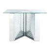 Benjara Console Table with Mirrored V Shaped Base, Silver view 1