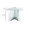 Benjara Console Table with Mirrored V Shaped Base, Silver view 2