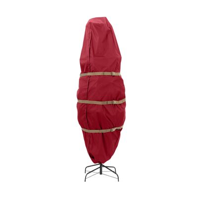 Covermates Keepsakes Upright Christmas Tree Storage Bag  Heavy-Duty Holiday Closet Cover Trees  Durable 300D Polyester with Cinch Straps & Zipper Access  Christmas Tree Bags Storage, Red