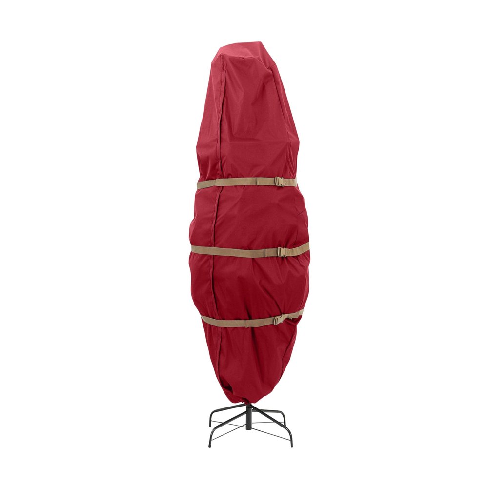 Covermates Keepsakes Upright Christmas Tree Storage Bag  Heavy-Duty Holiday Closet Cover Trees  Durable 300D Polyester with Cinch Straps & Zipper Access  Christmas Tree Bags Storage, Red