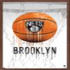 Trends International NBA Brooklyn Nets - Drip Basketball 21 Wall Poster, 14.725" x 22.375", Mahogany Framed Version view 1