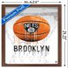 Trends International NBA Brooklyn Nets - Drip Basketball 21 Wall Poster, 14.725" x 22.375", Mahogany Framed Version view 3