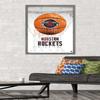 Trends International NBA Houston Rockets - Drip Basketball 21 Wall Poster, 22.375" x 34", Barnwood Framed Version view 2
