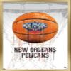 Trends International NBA New Orleans Pelicans - Drip Basketball 21 Wall Poster, 22.375" x 34", Gold Framed Version view 1