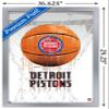 Trends International NBA Detroit Pistons - Drip Basketball 21 Wall Poster, 14.725" x 22.375", Silver Framed Version view 3
