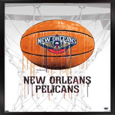 Trends International NBA New Orleans Pelicans - Drip Basketball 21 Wall Poster, 22.375" x 34", Black Framed Version