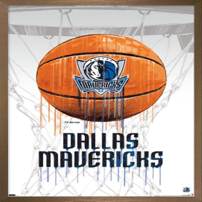 Trends International NBA Dallas Mavericks - Drip Basketball 21 Wall Poster, 22.375" x 34", Bronze Framed Version