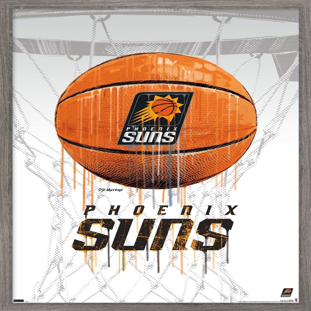 Trends International NBA Phoenix Suns - Drip Basketball 21 Wall Poster, 22.375" x 34", Barnwood Framed Version