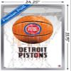 Trends International NBA Detroit Pistons - Drip Basketball 21 Wall Poster, 22.375" x 34", Silver Framed Version view 3