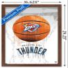 Trends International NBA Oklahoma City Thunder - Drip Basketball 21 Wall Poster, 14.725" x 22.375", Mahogany Framed Version view 3
