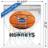 Trends International NBA Charlotte Hornets - Drip Basketball 21 Wall Poster, 14.725" x 22.375", White Framed Version view 3