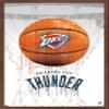 Trends International NBA Oklahoma City Thunder - Drip Basketball 21 Wall Poster, 22.375" x 34", Mahogany Framed Version view 1