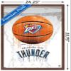 Trends International NBA Oklahoma City Thunder - Drip Basketball 21 Wall Poster, 22.375" x 34", Mahogany Framed Version view 3