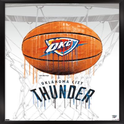 Trends International NBA Oklahoma City Thunder - Drip Basketball 21 Wall Poster, 14.725" x 22.375", Black Framed Version
